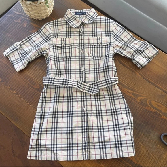 Dress button down 12T adjustable sleeves beige Burberry - Picture 1 of 2